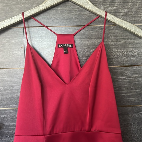 Express V Neck Satin Mini Cocktail Dress Sz 2 - Picture 3 of 9